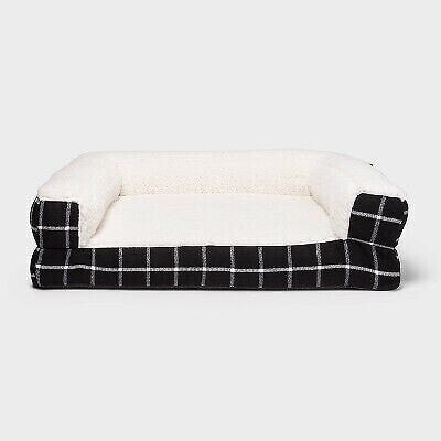 Window Pane Plaid Pillow Couch Dog Bed - L - Boots & Barkley