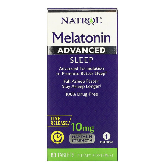 Витамины Natrol Мелатонин для здорового сна, медленного высвобождения, 10 мг, 100 таблеток