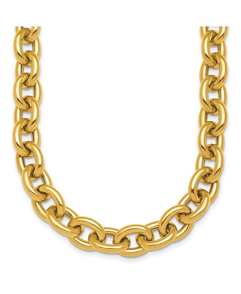 Diamond2Deal 18k Yellow Gold Open Link Cable Necklace