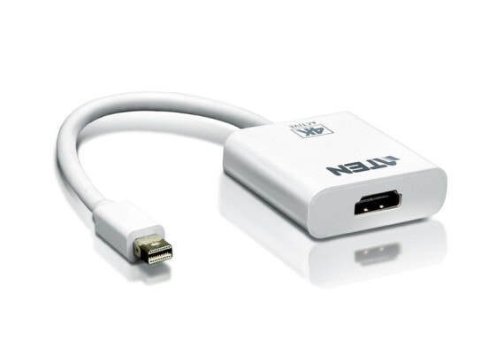 ATEN Mini DisplayPort/HDMI - Mini DisplayPort - HDMI Type A (Standard) - Male - Female - 3840 x 2160 pixels - White