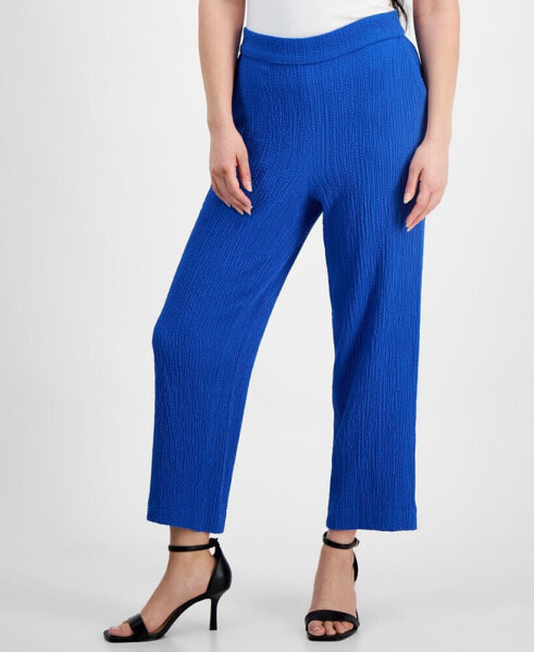 Petite Pull-On Mid-Rise Wide-Leg Pants