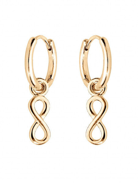 Minimalist gold-plated hoop earrings 2 in 1 PO/SE09327A