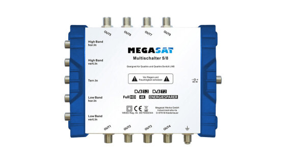 Megasat 0600150 - 5 inputs - 8 outputs - 950 - 2250 MHz - 47 - 862 MHz - 30 dB - CE