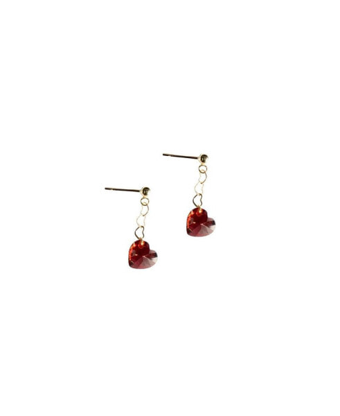 Aria — Red heart zircon earrings