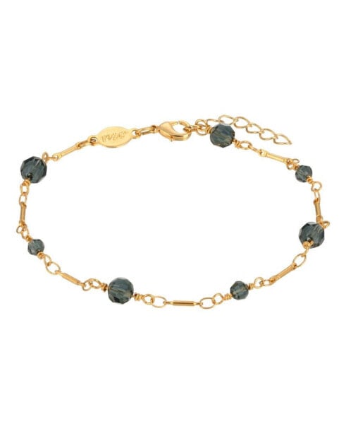 Браслет Iz2028 Gold-Tone Blue Beaded