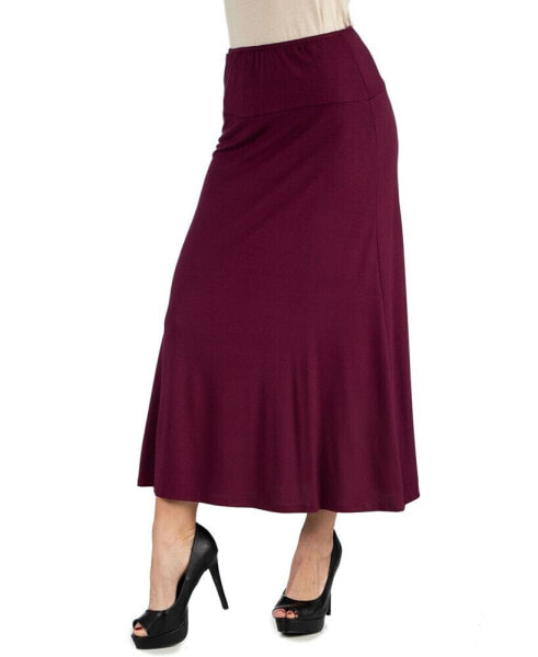 Women's Elastic Waist Maxi Skirt