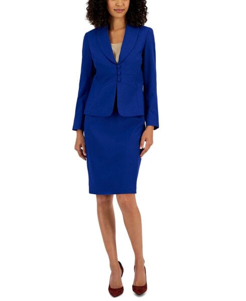 Shawl-Collar Slim Skirt Suit, Regular and Petite Sizes