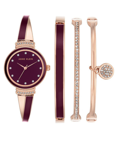 Наручные часы Anne Klein Women's Rose Gold-Tone Alloy Bangle Watch 32mm and Bracelet Set.