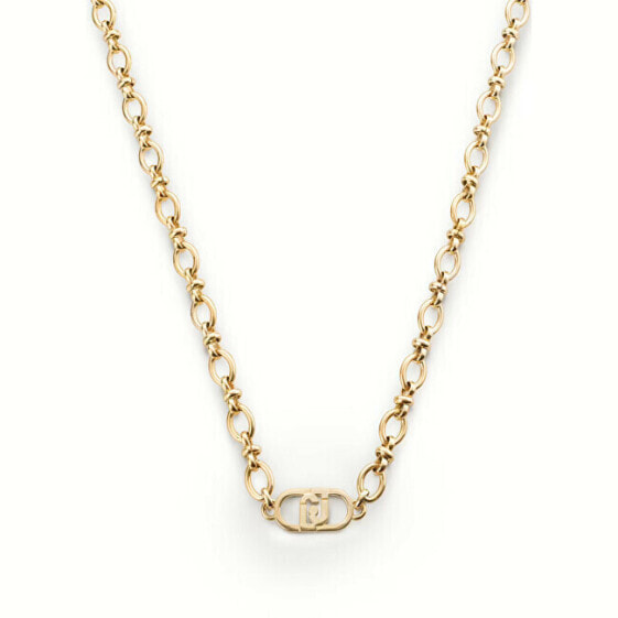 Stylish gold plated necklace with Fashion logo LJ2201