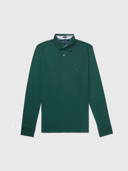 Regular Fit Solid Long-Sleeve Polo