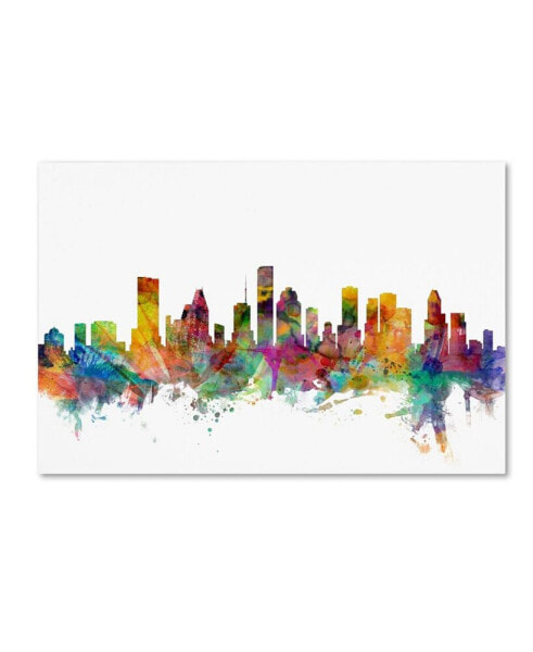 Холст с изображением горизонта Хьюстона Trademark Global Michael Tompsett "Небоскрёбы Хьюстона" - 26" x 40"
