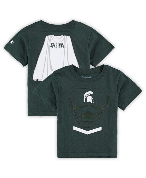 Toddler Boys and Girls Green Michigan State Spartans Super Hero T-shirt