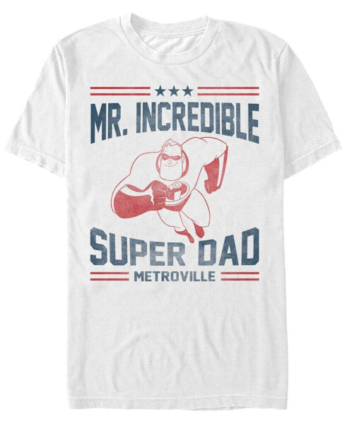 Disney Pixar Men’s The Incredibles Mr. Super Dad Metroville Short Sleeve T-Shirt