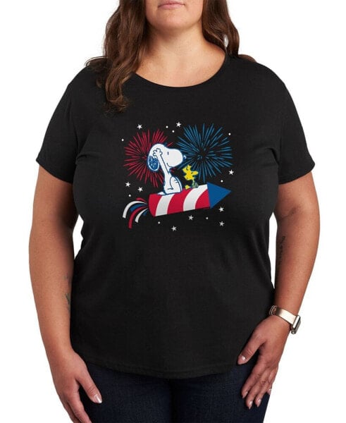 Trendy Plus Size Peanuts 4th of July Graphic T-Shirt