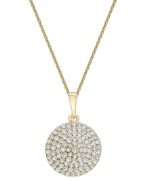 Diamond Circle Pendant Necklace (1/2 ct. t.w.) in 14k Gold, 16" + 4" extender, Created for Macy's