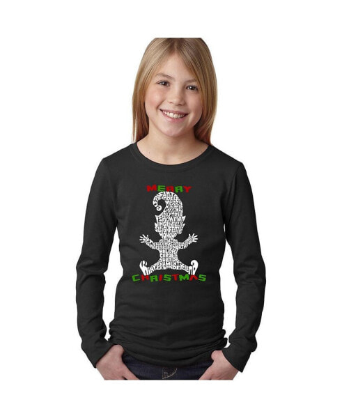 Child Christmas Elf - Girl's Word Art Long Sleeve T-Shirt