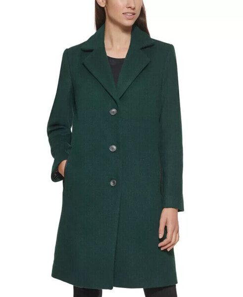 DKNY Women's Walker Coat Emerald Green XXS
