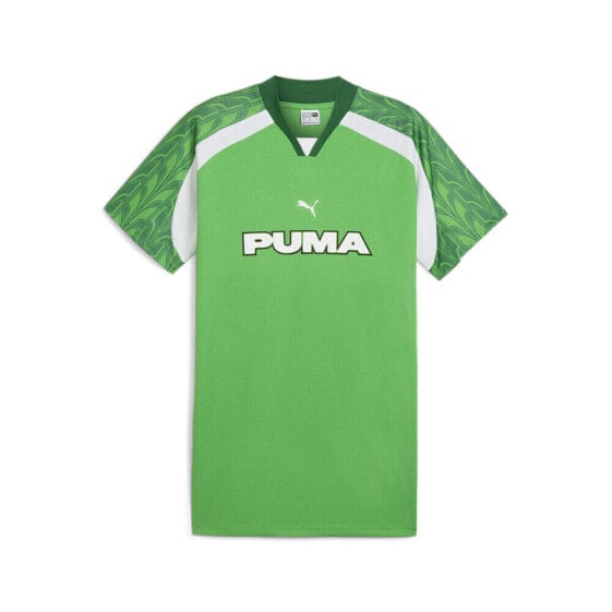 Puma Football Jersey Short Sleeve Dress Shirt Womens Green Casual 63099036