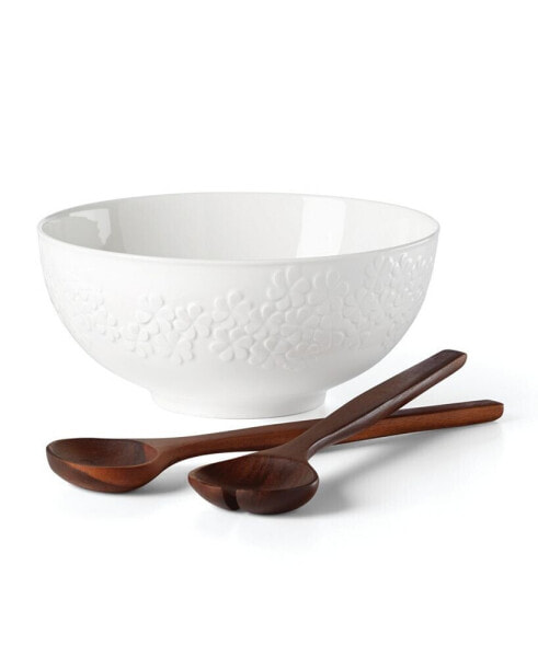 Blossom Lane 3 Piece Salad Bowl Servers