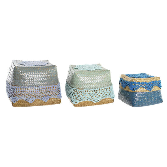 Basket set DKD Home Decor Cotton Bamboo (22 x 27 x 27 cm)