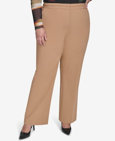 Plus Size Seamed Waistband Wide-Leg Pants