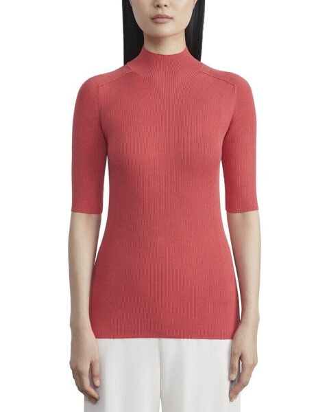 Lafayette 148 New York Ribbed Stand Collar Sweater Women's