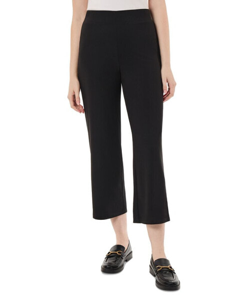 Women's Solid Wide-Leg Cropped Pull-On Pants