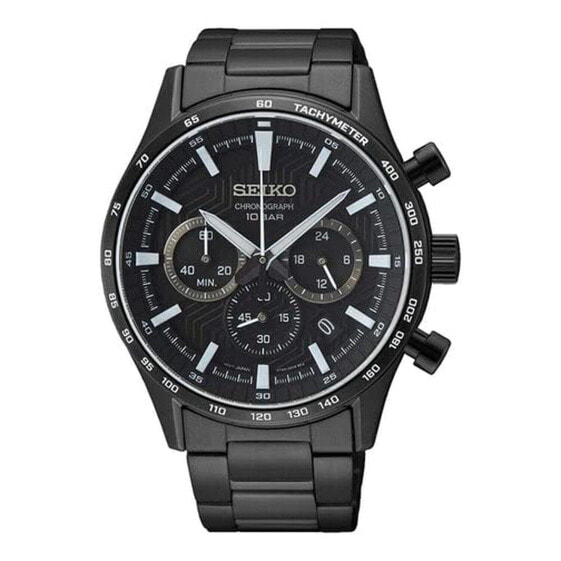 SEIKO Men's Essentials BIF Quartz Chrono Black Dial SSB415P1