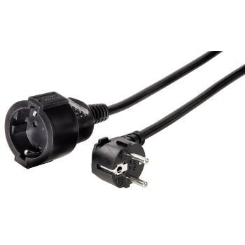 Hama 00047870 - 5 m - Type F - Black - 1 AC outlet(s) - Black