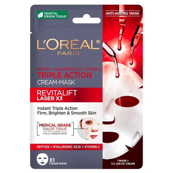 L'Oréal Paris Revitalift Laser X3 Triple Action Tissue Mask 28 g gesichtsmaske Feine Linien & Falten für Frauen