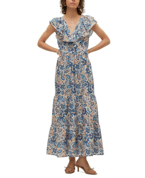 Women's Matilda Printed Layered-Sleeve Maxi Dress