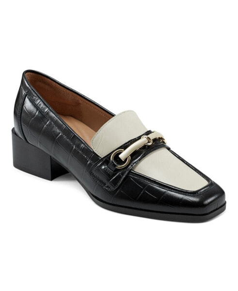 Women's Darby Block Heel Slip-On Dress Loafers