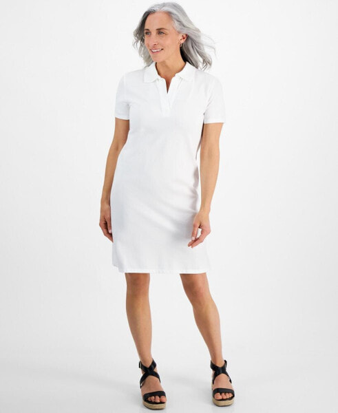 Petite Cotton Weekender Polo Dress, Created for Macy's