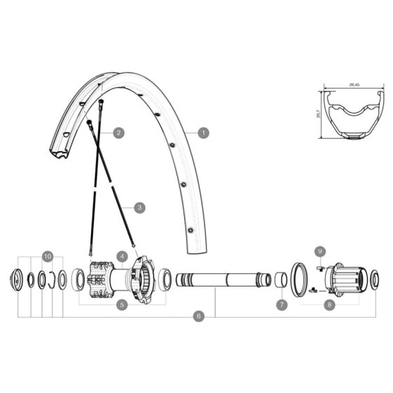 MAVIC Crossride Light 29 2016-17 Rear Right Spokes 12 units