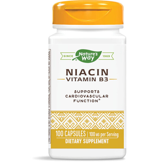 Nature's Way Niacin Ниацин 100 мг 100 капсул
