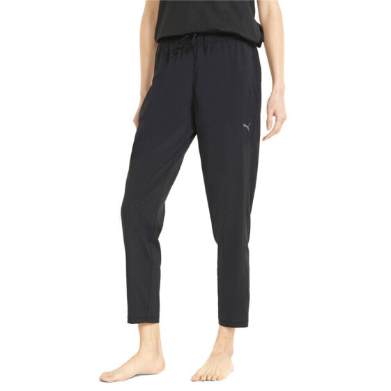 Puma Studio Tapered Woven Training Athletic Pants Womens Black Casual Athletic B