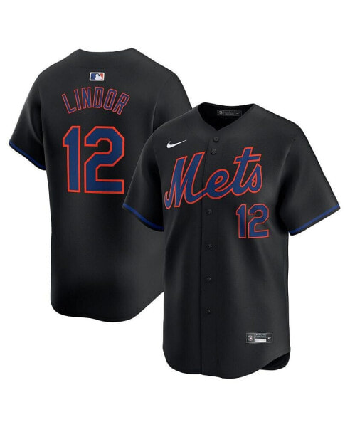 Men's Francisco Lindor Black New York Mets Alternate Limited Player Jersey