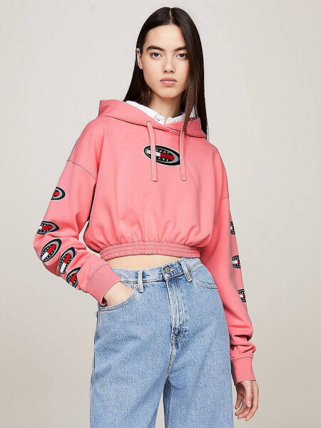 Tommy Jeans Pullover Hoodie in Light Pink