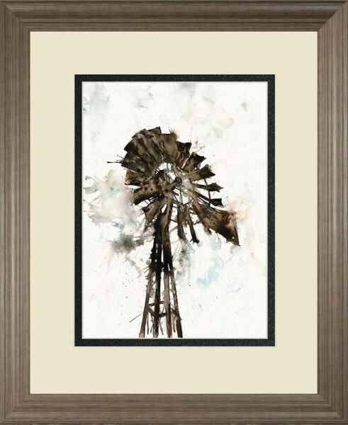 Watercolor Windmill by White Ladder Framed Print Wall Art, 34" x 40"