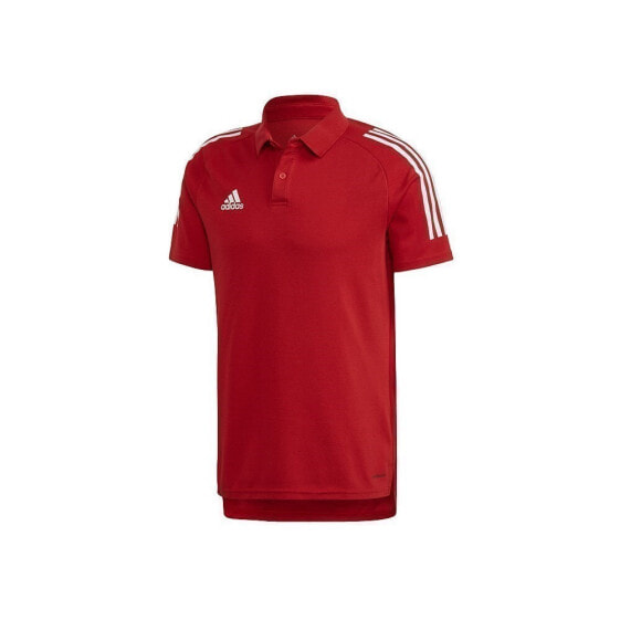 Мужская футболка-поло спортивная красная с логотипом Adidas Condivo 20