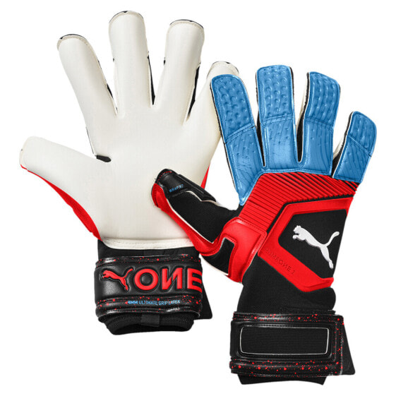Puma One Grip 1 Hybrid Pro Goalkeeper Gloves Mens Black, Blue, Red 041469-21