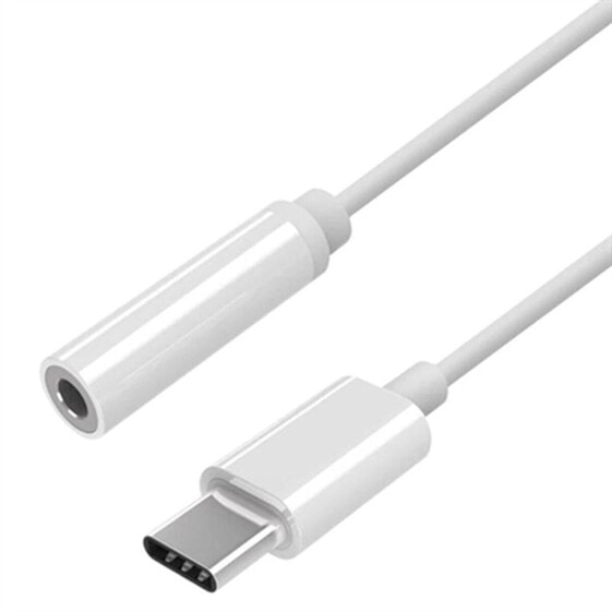 Адаптер USB-C—Jack 3.5 mm Aisens A109-0384 15 см Белый
