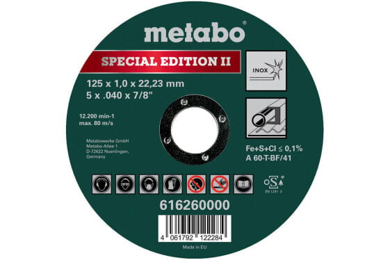 Metabo SPECIAL EDITION II 616260000 Trennscheibe gerade 125 mm 22.23 1 St.
