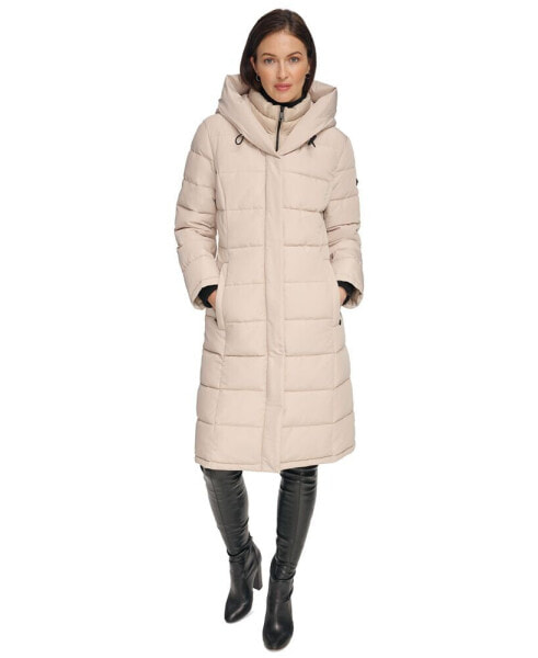 Women's Bibbed Hooded Puffer Coat