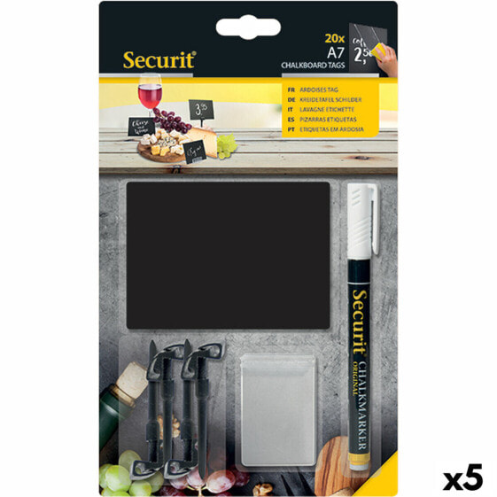 Доска Securit При поддержке набор 7,4 × 10,5 cm 20 штук Чёрный
