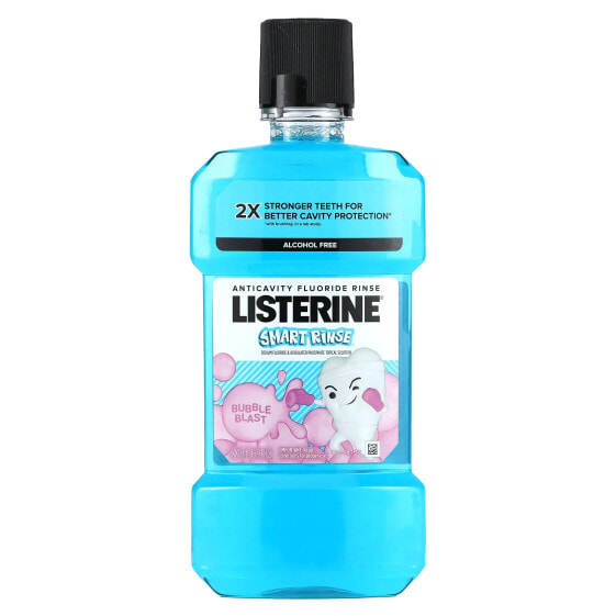 Косметическое средство для гигиены полости рта для детей LISTERINE Smart Rinse, без спирта, пузырьковый всплеск, 500 мл.