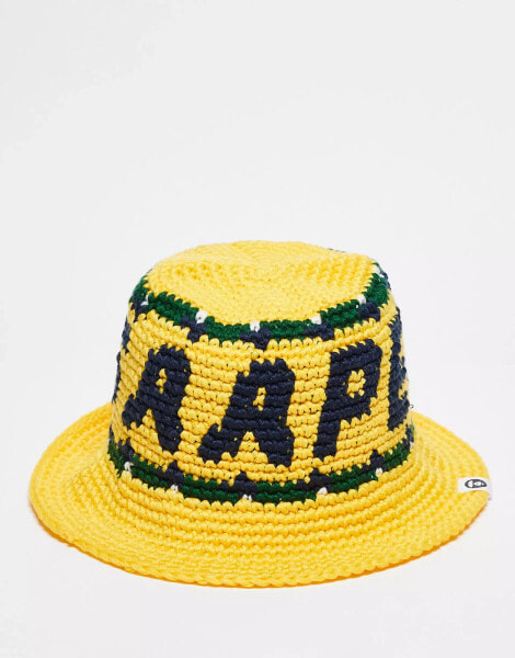 Aape By A Bathing Ape knitted bucket hat in yellow