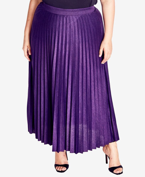 Plus Size Knit Pleat Skirt