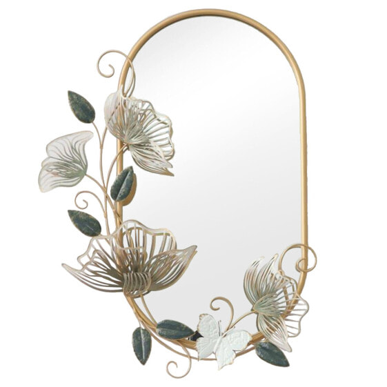 Wall mirror Alexandra House Living Golden Metal Flower 7 x 49 x 72 cm