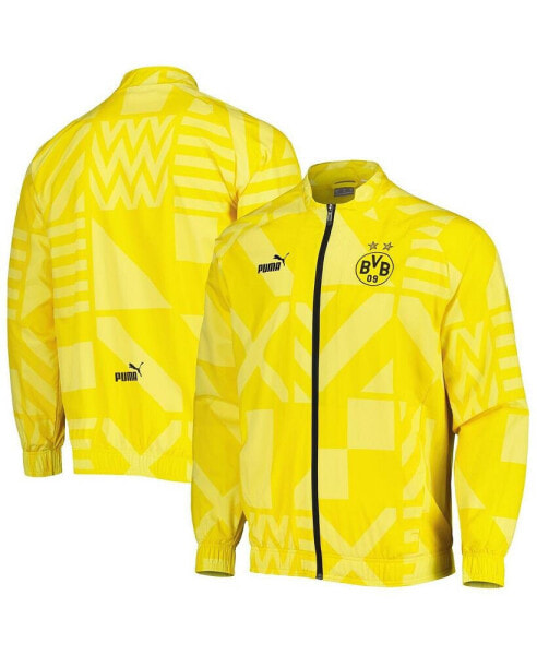 Men's Yellow Borussia Dortmund Pre-Match Raglan Full-Zip Training Jacket
